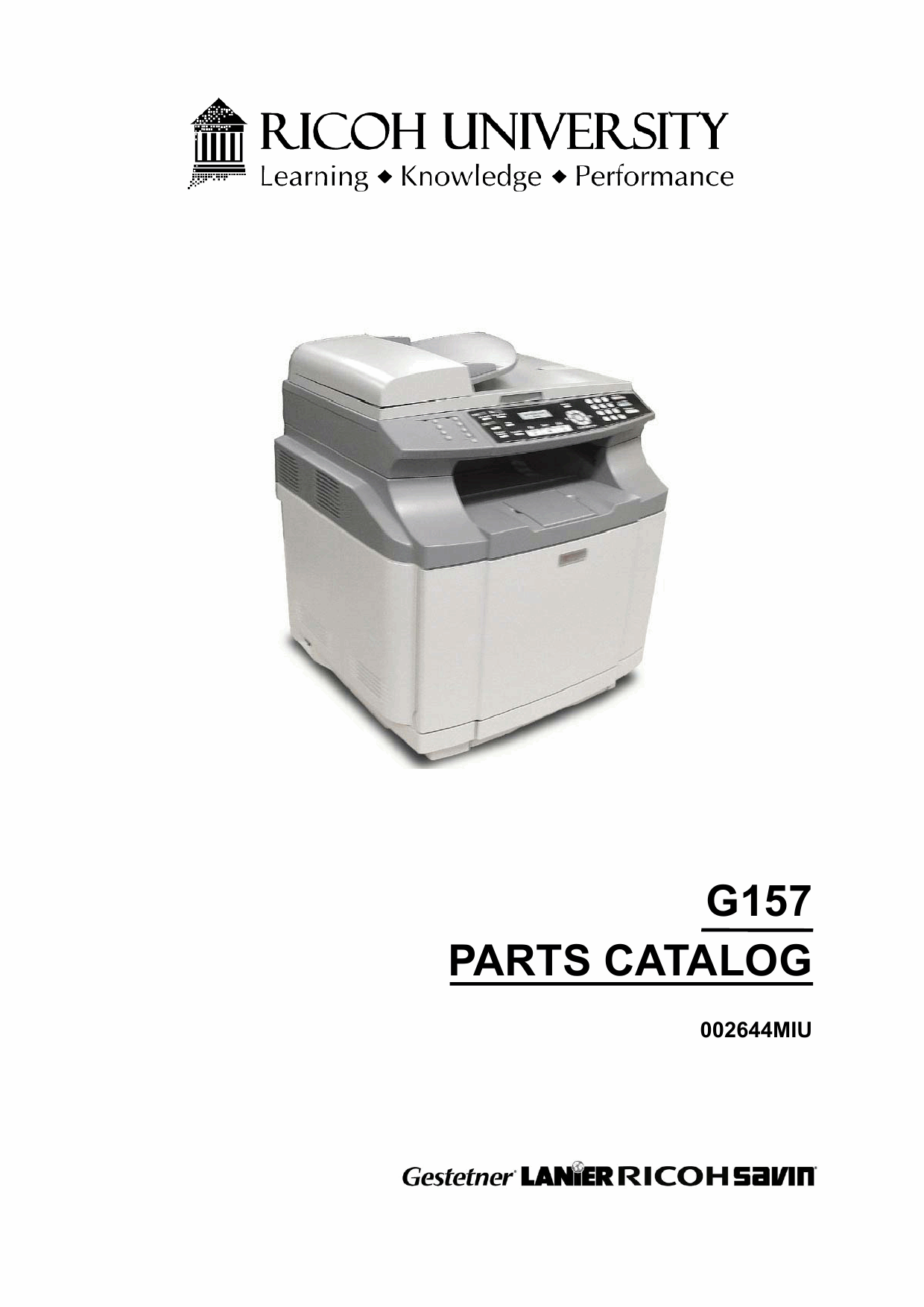 RICOH Aficio SP-C210SF G157 Parts Catalog-1